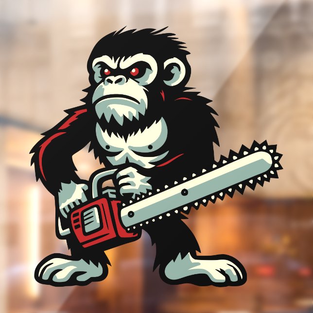 Chainsaw Chimp Window Cling (Sheet 2)