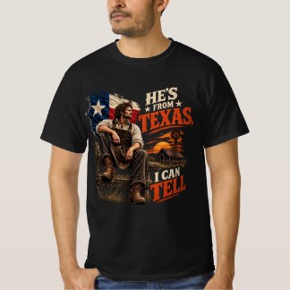Chainsaw Horror Halloween He's From Texas T-Shirt