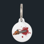 Chainsaw Massacre Pet ID Tag<br><div class="desc">Slasher films are cult classics! Add this bloody chainsaw graphic design to a costume or tee for Halloween!</div>