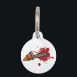 Chainsaw Massacre Pet ID Tag<br><div class="desc">Slasher films are cult classics! Add this bloody chainsaw graphic design to a costume or tee for Halloween!</div>