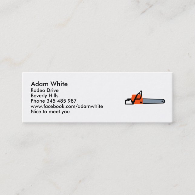 Chainsaw Mini Business Card (Front)