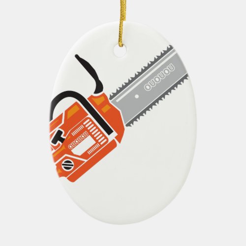 ChainSawpdf Ceramic Ornament