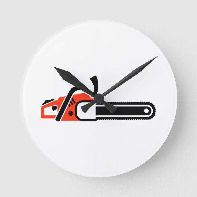 Chainsaw Round Clock (Front)