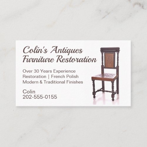 Chair Antique Furniture Restoration  Business Card