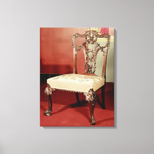 Chair Chippendale Director design c1760 Canvas Print