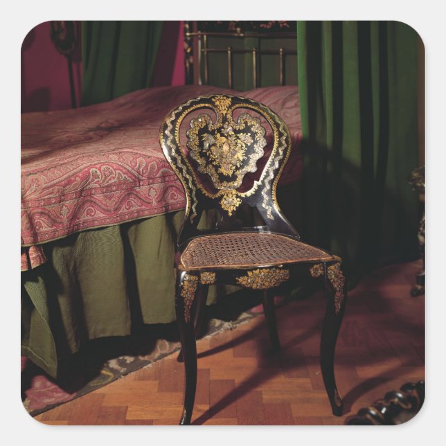 Chair, English, mid 19th century Square Sticker (Front)