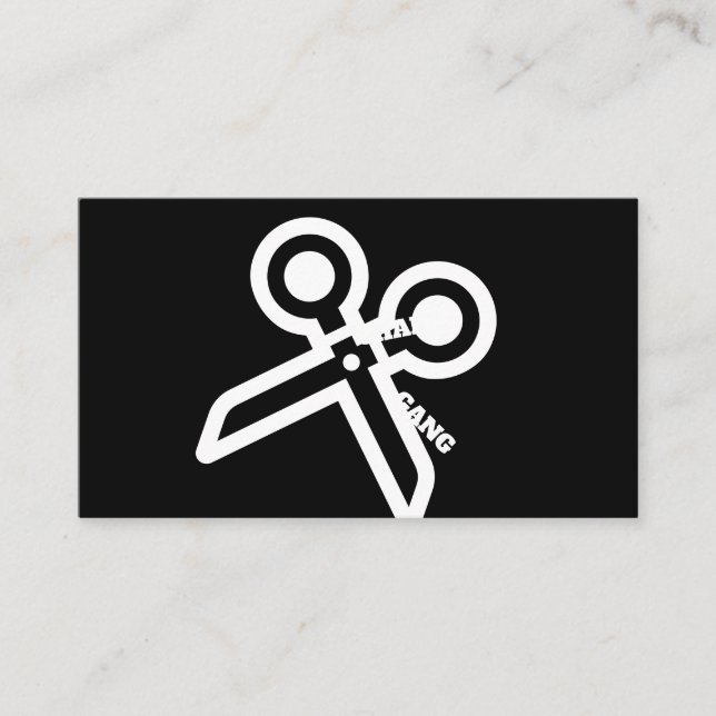 CHAIR GANG scissor business cards (Front)