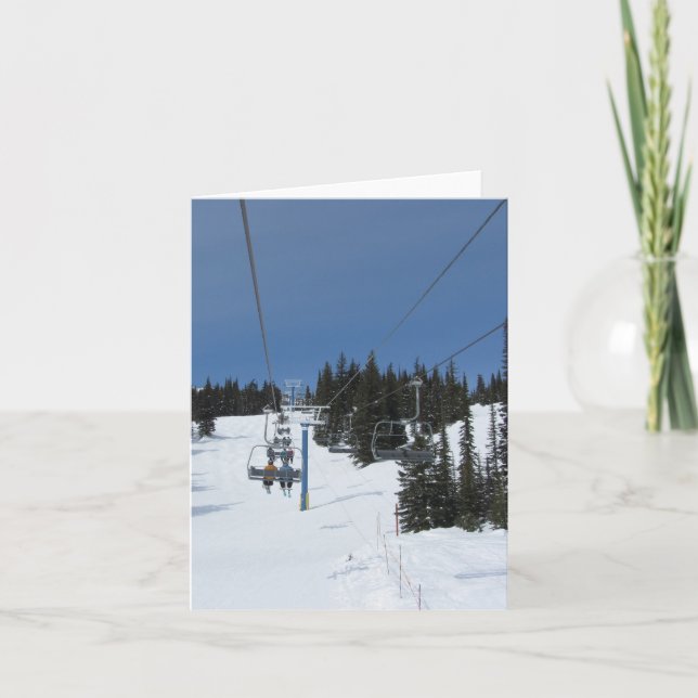 Chair Lift at Big White, Ski Resort Thank You Card (Front)