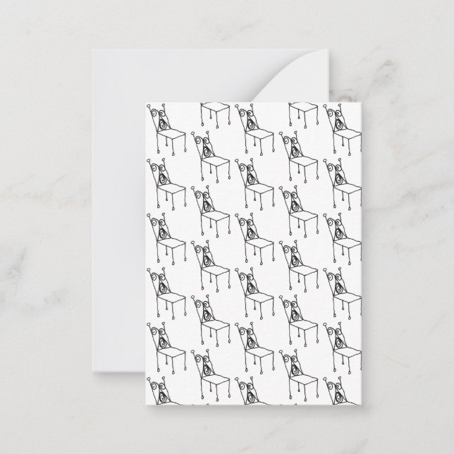 Chair Line Art Drawing Note Card (Front)