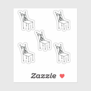 Chair Line Drawing Custom-Cut Vinyl Stickers