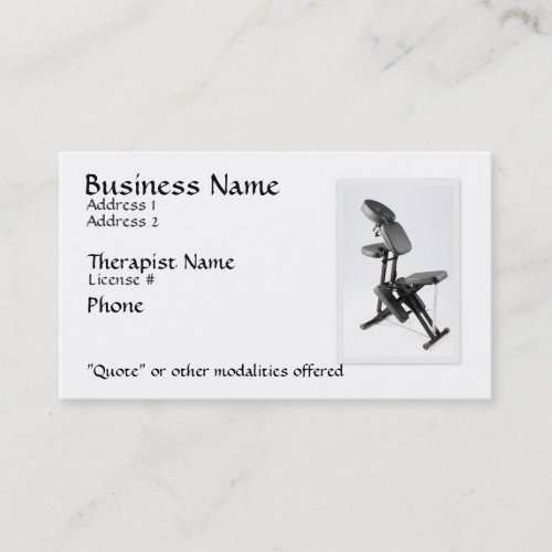 Chair Massage Therapist Business Card Template