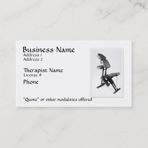 Customizable Chair Massage Therapist Business Card Template