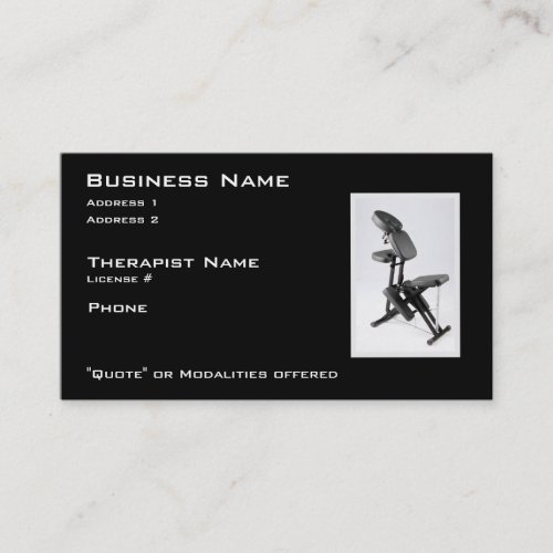 Chair Massage Therapist Business Card