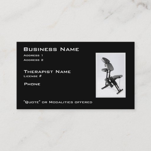 Customizable Chair Massage Therapist Business Card