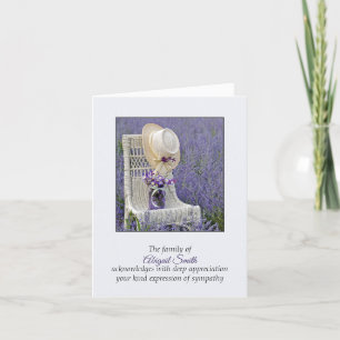 Chair with Hat and Flowers Sympathy Thank You Card