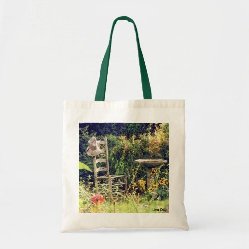 Chair with Hat in Garden Budget Canvas Tote