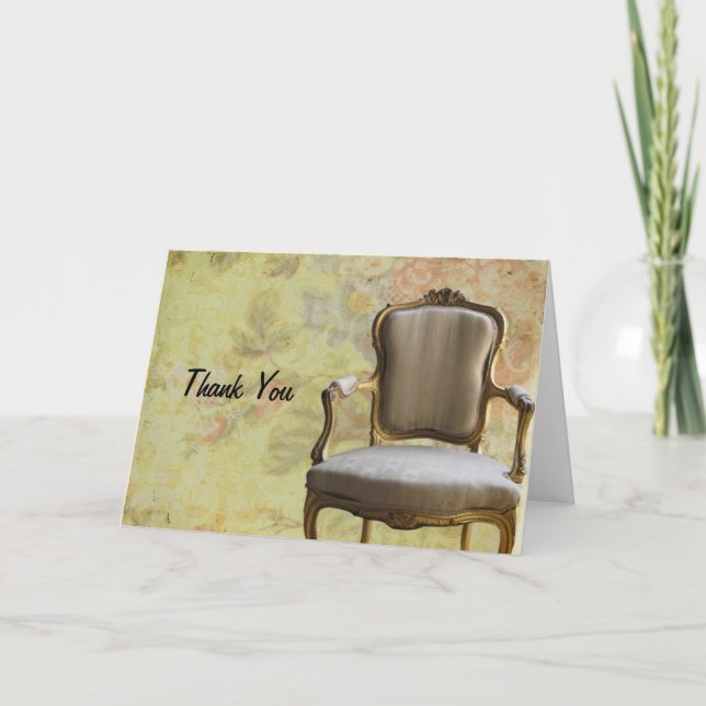 Chair With Rosey Background, Thank You Card (Front)