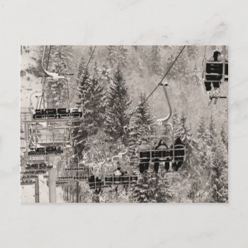 Chairlifts Above The Trees Postcard by windsorprints at Zazzle