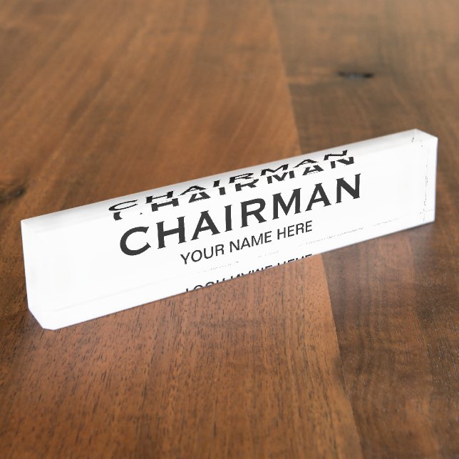Chairman desk name plate with custom name (Side)
