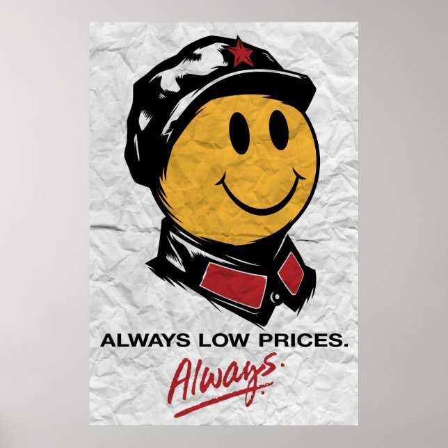 Chairman Mao Face - China:Always Low Prices Poster (Front)