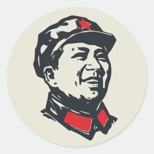 Chairman Mao Portrait Classic Round Sticker