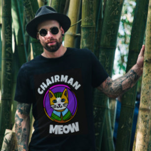 CHAIRMAN MEOW Cat T-shirts in black for MEN guys