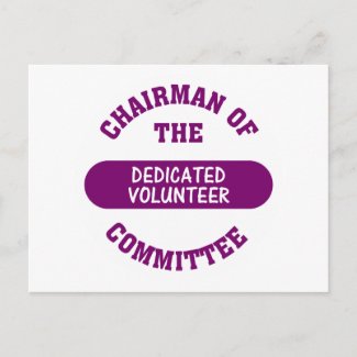 Chairman of the Dedicated Volunteer Committee postcard
