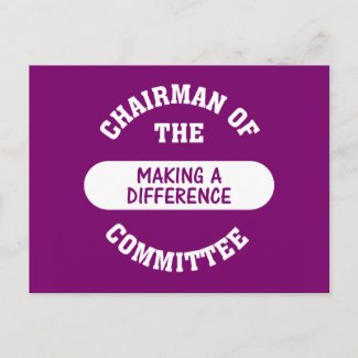 Chairman of the Making a Difference Committee postcard