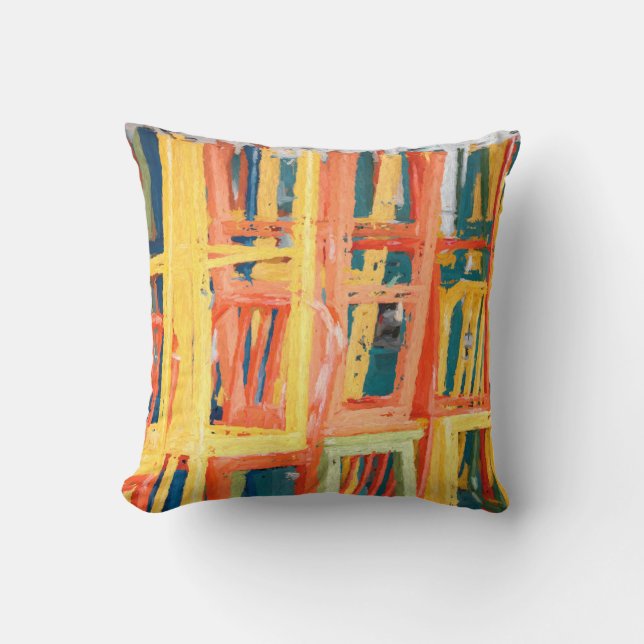 Chairs abstract throw pillow (Front)