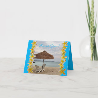 Chairs and Umbrella Beach Thank You Card