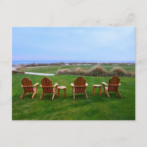 Chairs at 18th Green Kiawah Island Golf Course Postcard