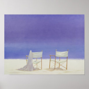 Chairs on the beach 1995 poster