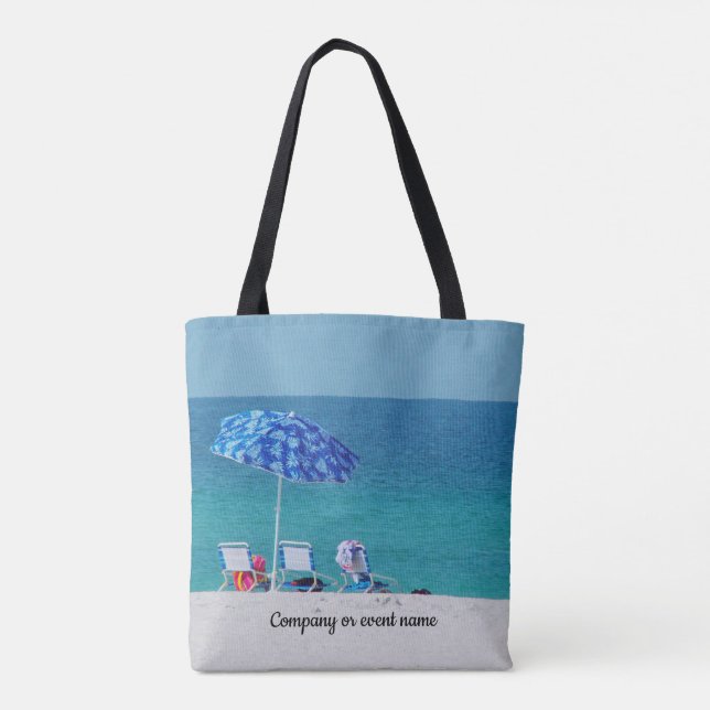 Chairs on the Beach Tote Bag (Back)