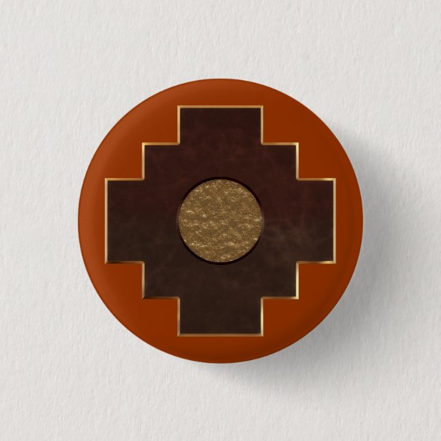 Chakana Cross Pinback Button (Front)