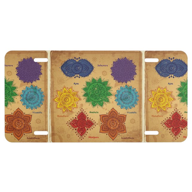 Chakra,Ajna,muladhara,anahata,manipura,svadisthara License Plate (Front)