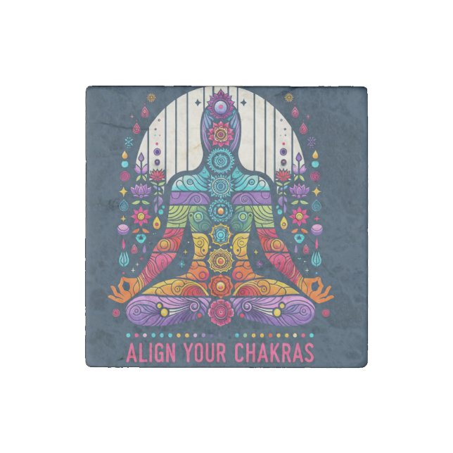 Chakra Alignment - Vibrant Energy Stone Magnet (Front)