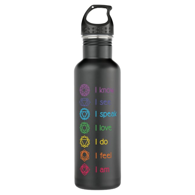 Chakra Alignment, Yoga, Meditation Spiritual Pullo Stainless Steel Water Bottle (Front)