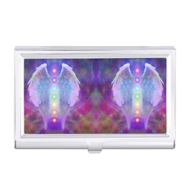 chakra,angel,healer,healing from god,angels,love, business card holder (Front)