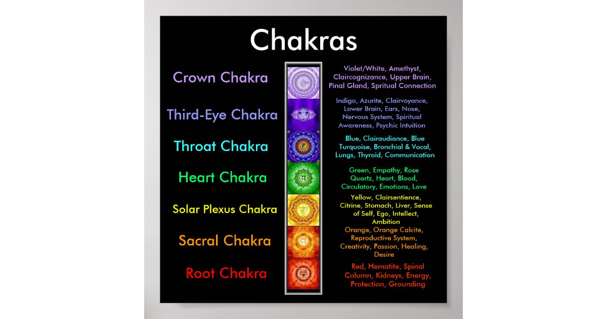 Chakra Associations Poster | Zazzle