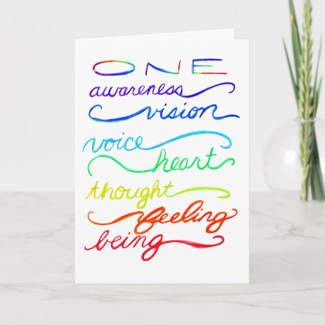 Chakra Awareness Spirit Words Custom Greeting Card (Front)