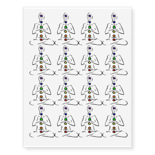 Chakra Balancing Yoga Spiritual Design Temporary Tattoos