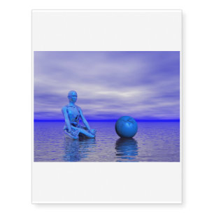 chakra blue and landscape temporary tattoos
