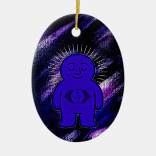 Chakra Buddies: Third Eye Chakra Ceramic Ornament