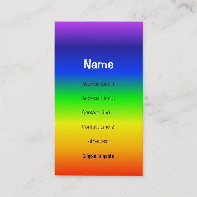 Chakra Colors Rainbow Business Card (Front)