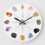 *~* Chakra Crystal Energy Gemstone Large Clock at Zazzle