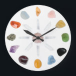 *~* Chakra Crystal Energy Gemstone Large Clock<br><div class="desc">* Crystal Grid Chakra Crystal Energy Gemstone Vibes Wall Clock* The gem stones and crystals included are: Clear Quartz Points, Rose Quartz, Garnet, Blue Calcite, Black Onyx, Pyrite, Peridot, Amethyst, Blue Lace Agate, Citrine, Carnelian, Orange Calcite and Tangerine Quartz. This is a peaceful soothing multi - gemstone and crystal wall...</div>