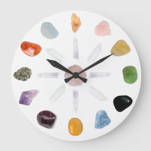 *~* Chakra Crystal Energy Gemstone Large Clock