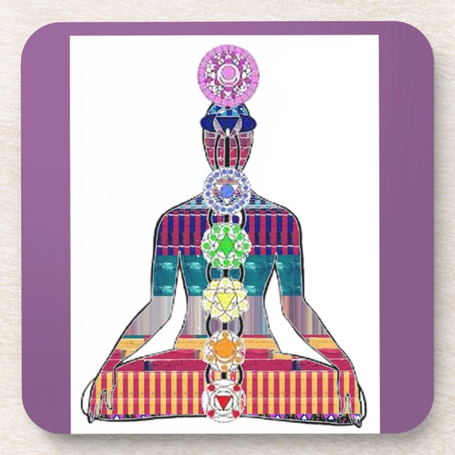 CHAKRA diagram Yoga Meditation Peace NVN630 FUN Beverage Coaster (Front)