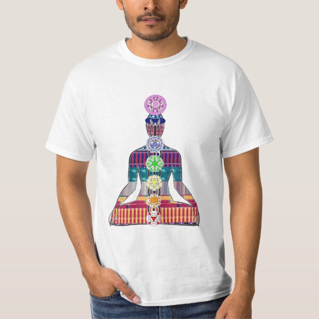 CHAKRA diagram Yoga Meditation Peace NVN630 FUN T-Shirt (Front)