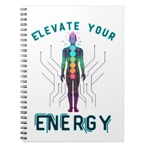 Chakra Energy Alignment Y2K Neon Circuit Board Notebook